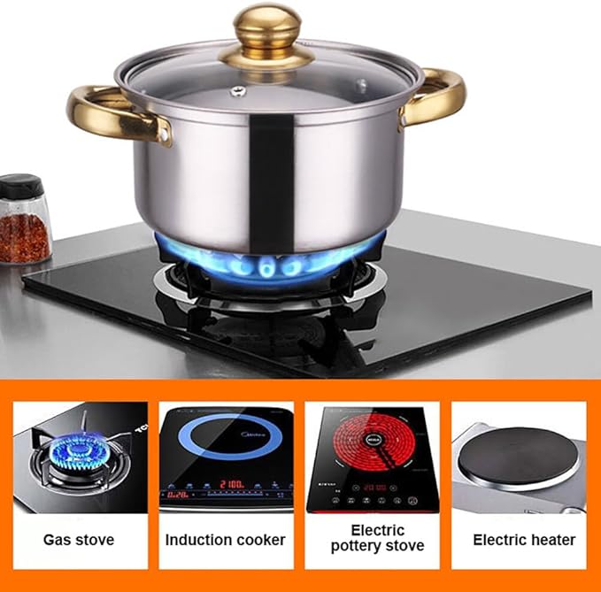 🔥 Batería de Cocina 12 Piezas Acero Inoxidable Premium🍲Duraderas, Resistentes y Elegantes