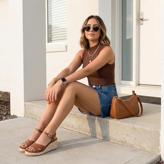 👡 Alpargatas de Cuña para Mujer | Tacón Cómodo con Punta Abierta, Diseño Cruzado y Correa Ajustable al Tobillo ✨