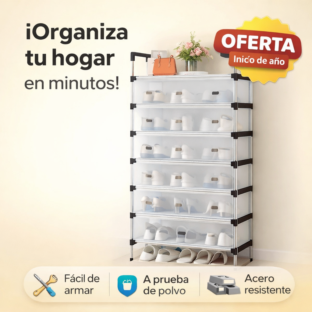👟 CleanStep Pro 🧼 | Organizador Antipolvo de 6 Niveles para el Hogar 🏠✨