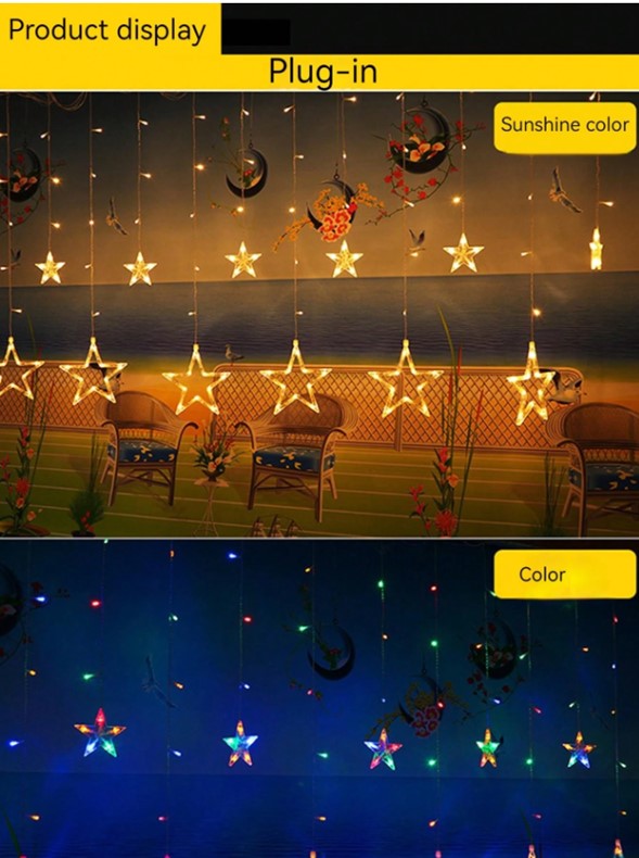 🎄Lluvia de Estrellas LED ✨🌙 Magia que cae del cielo🏠Convierte tu casa en un cielo brillante 🌌