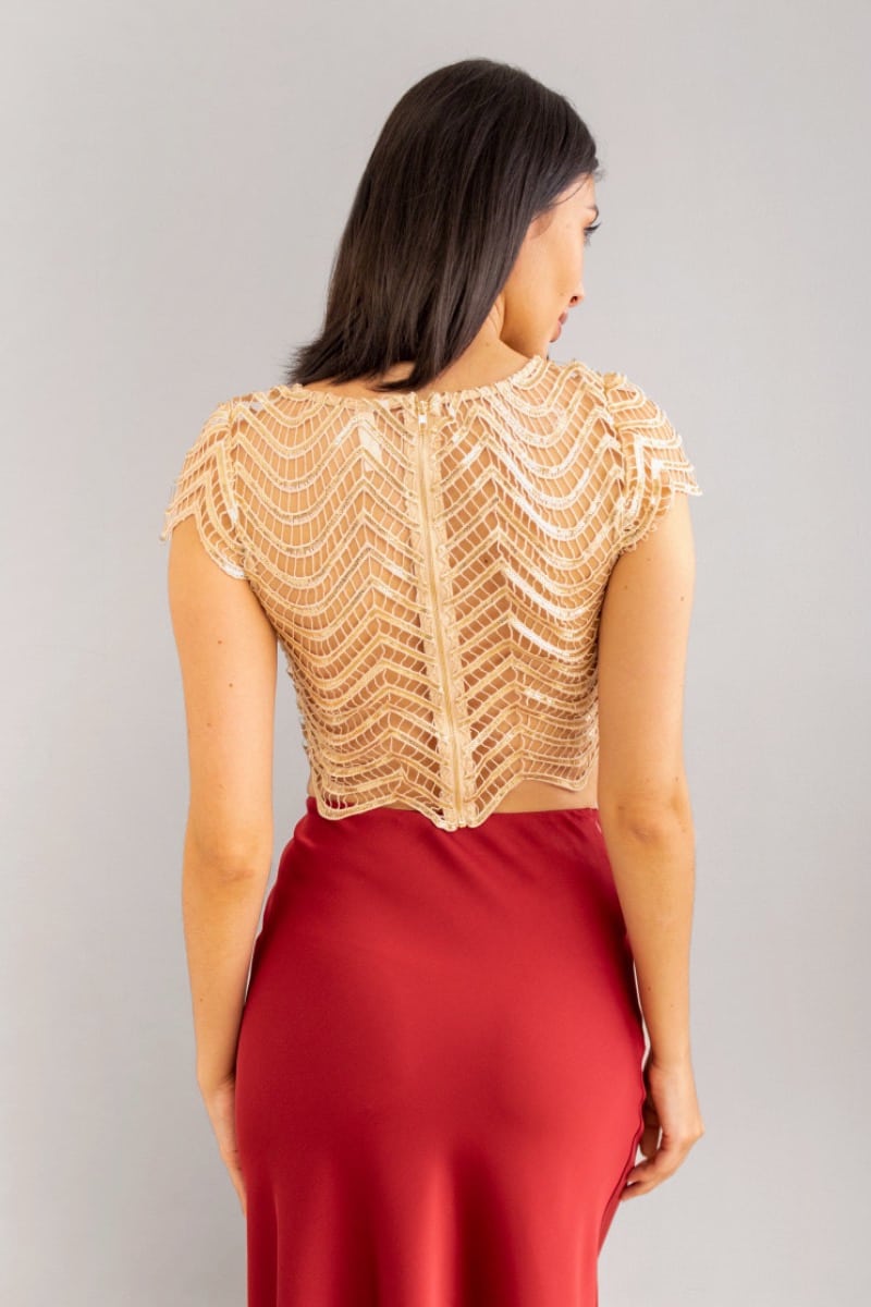 Top de crochet con lentejuelas ✨ Elegancia absoluta 🖤El toque que eleva tu look ✨