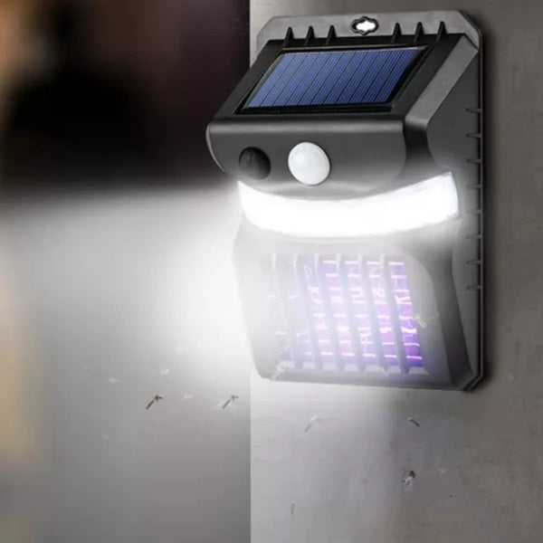 Lámpara Solar Mata Mosquitos 3 en 1 🦟⚡  Sensor de Movimiento + Luz LED de Alta Potencia para Exterior 🌙🔋