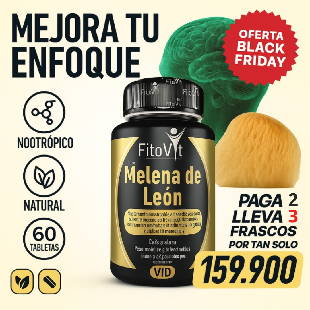 🌟🧠Melena de León Fitovit💪 Enfócate, Rinde Más y Vive con Bienestar Natural 🌱✨😌