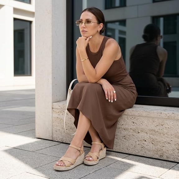 👡 Alpargatas de Cuña para Mujer | Tacón Cómodo con Punta Abierta, Diseño Cruzado y Correa Ajustable al Tobillo ✨