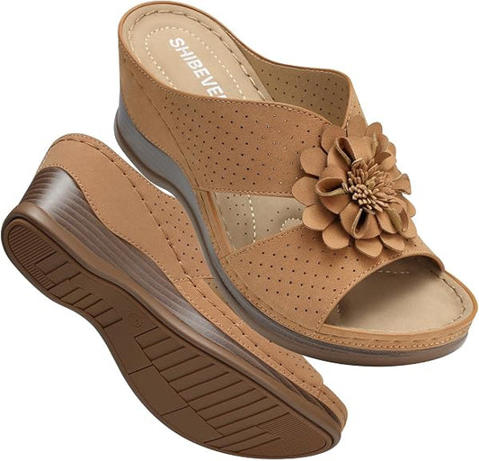 🌸 Sandalias Comfort Floral para Mujer | Soporte para el Arco, Plataforma Cómoda y Diseño Elegante