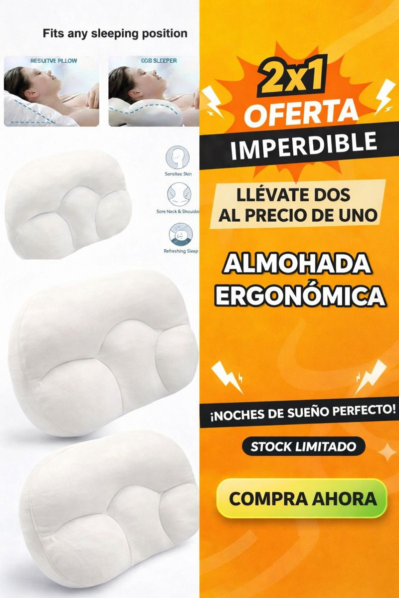 🛌✨ Almohada de Cuello 3D 2x1 ✨🛌 👉 Doble confort, máximo descanso 😴💆‍♂️ Soporte ergonómico 🚗✈️ Ideal para viajes 🛏️ Descanso profundo