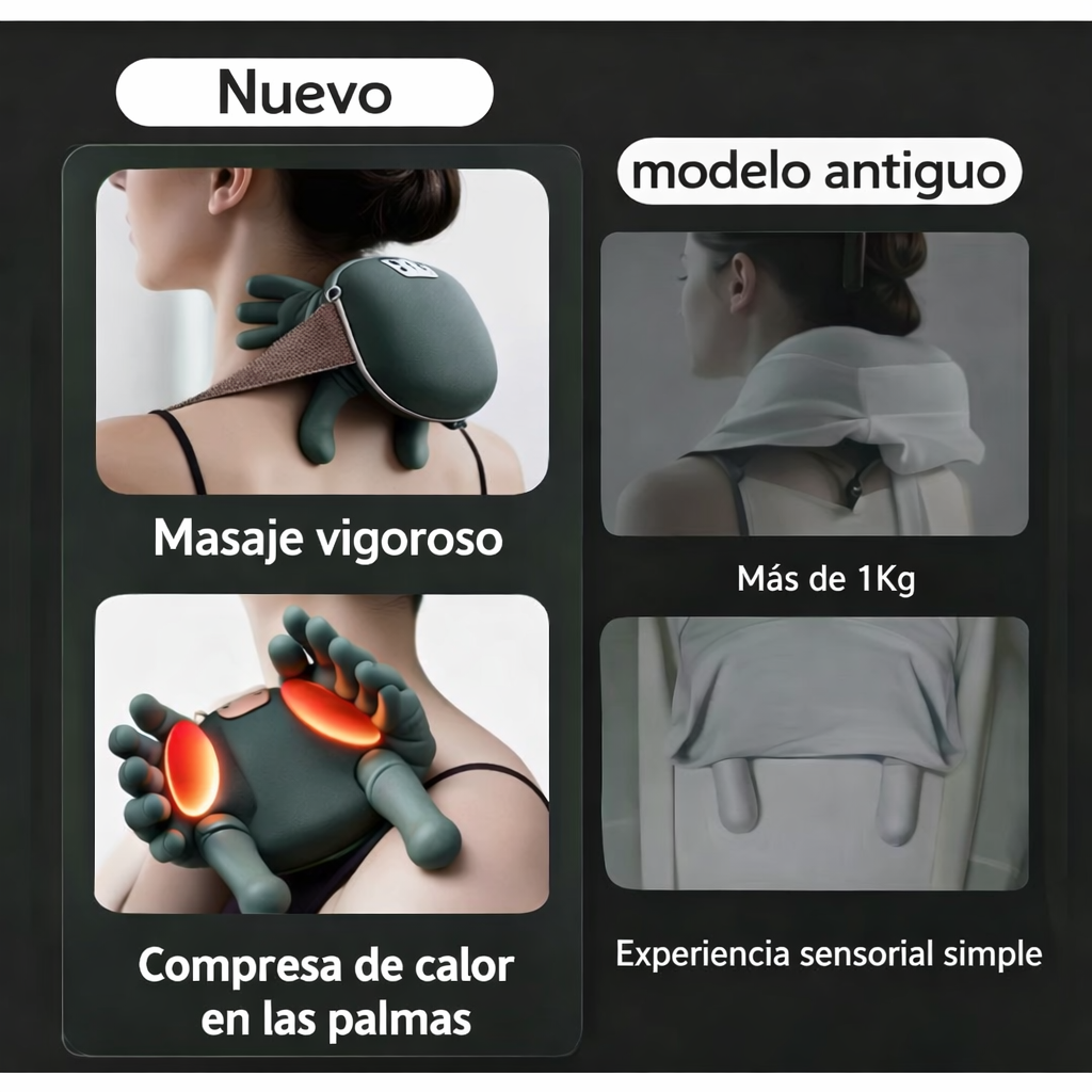 🔥 MASAJEADOR “BIORELAX PRO” – CUELLO Y HOMBROS CON CALOR ♨️ ALMOHADA ELÉCTRICA 3 MODOS 💆‍♀️✨ PARA ESPALDA, CINTURA Y PIERNAS 🚀