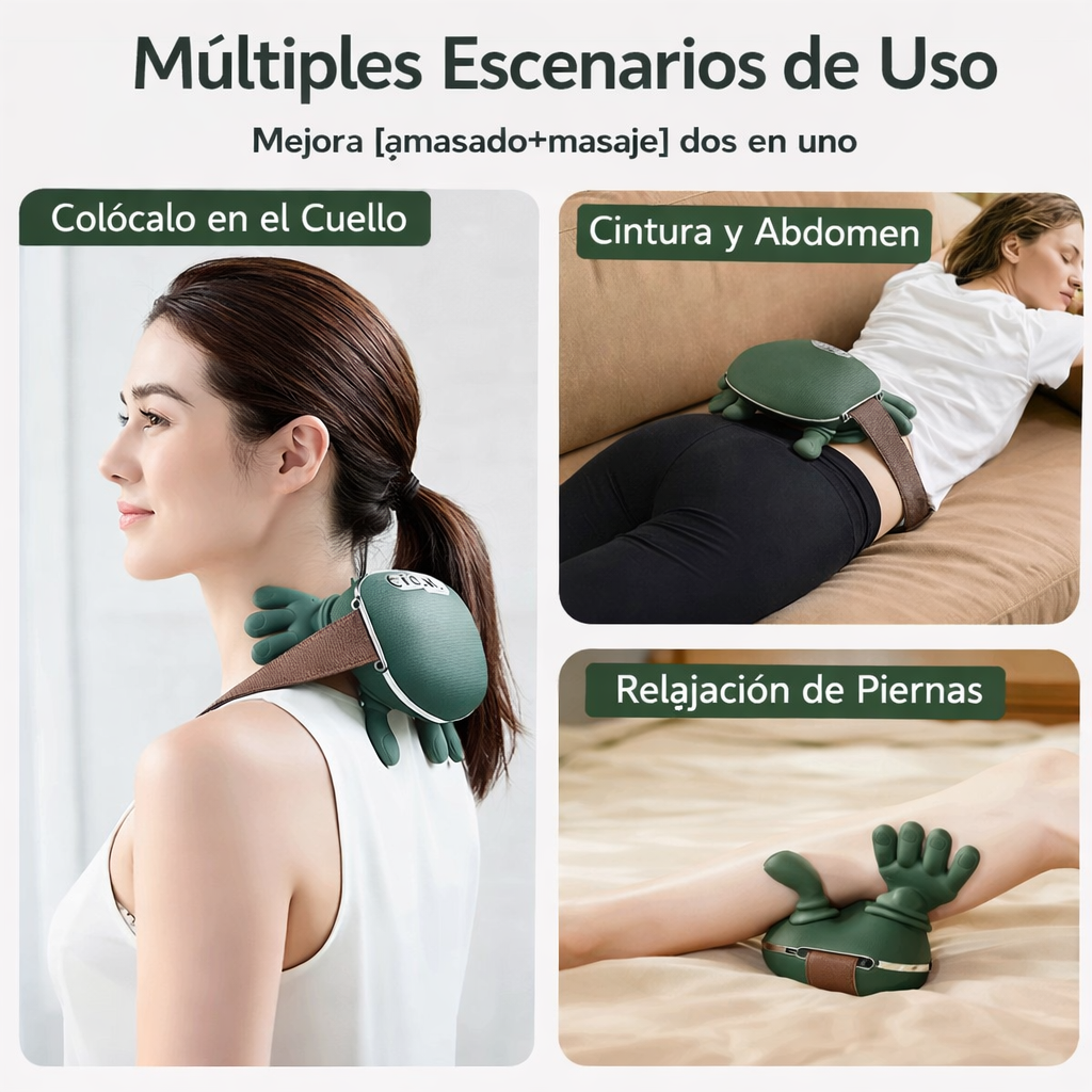 🔥 MASAJEADOR “BIORELAX PRO” – CUELLO Y HOMBROS CON CALOR ♨️ ALMOHADA ELÉCTRICA 3 MODOS 💆‍♀️✨ PARA ESPALDA, CINTURA Y PIERNAS 🚀