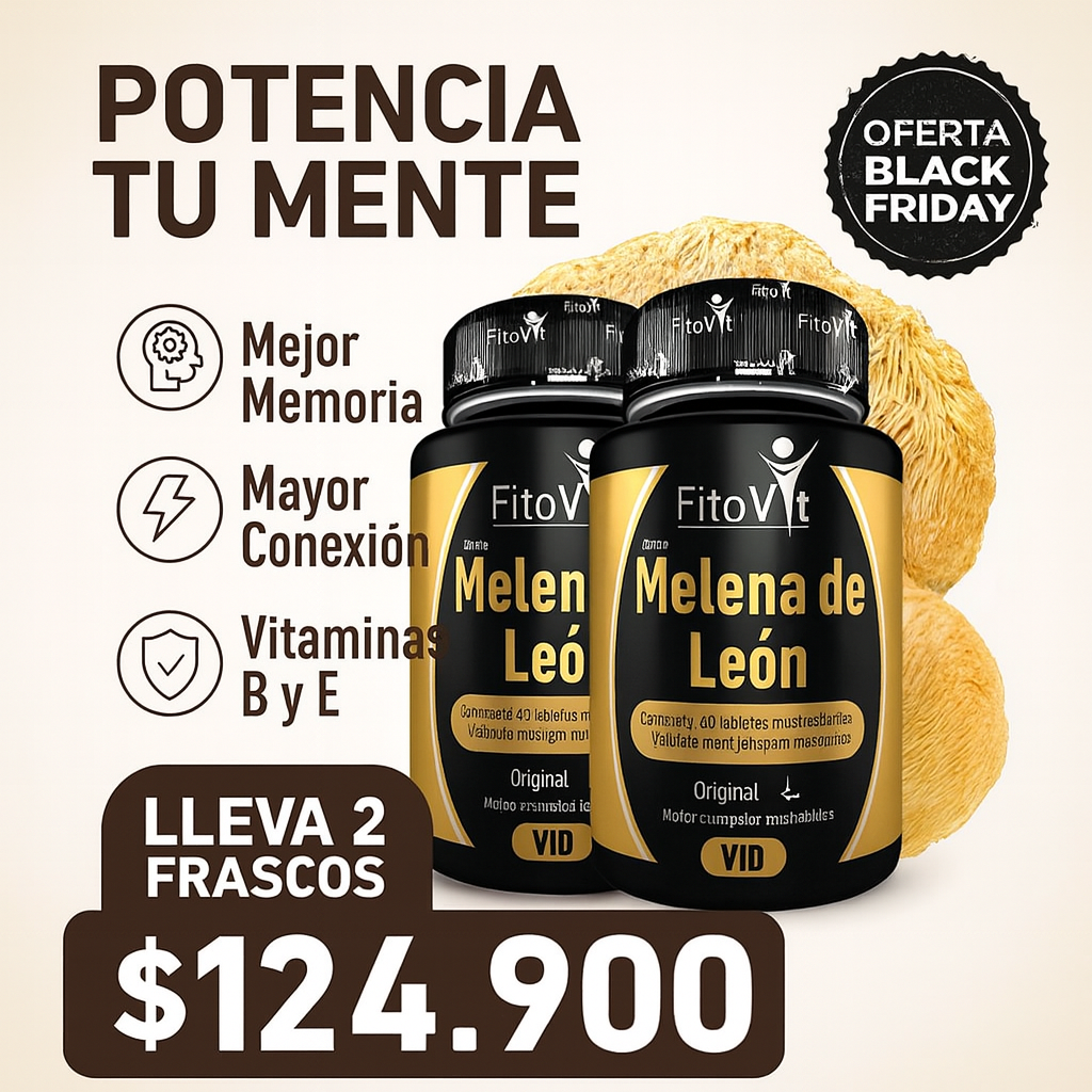 🌟🧠Melena de León Fitovit💪 Enfócate, Rinde Más y Vive con Bienestar Natural 🌱✨😌