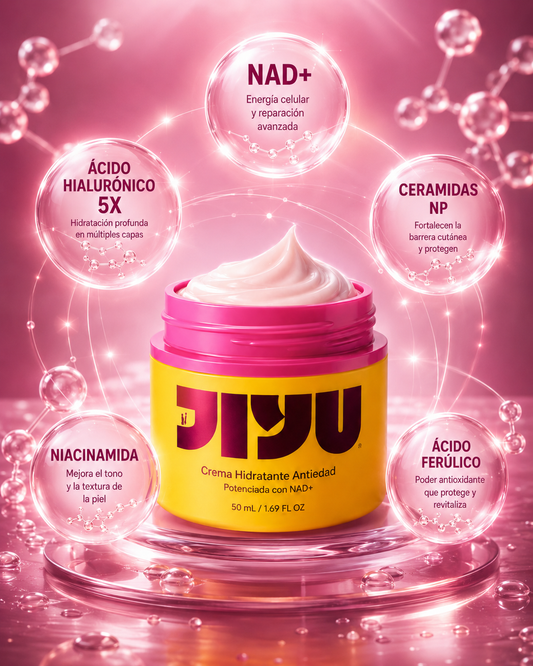 JiYu NAD+ Hidratante Facial – Crema Coreana Antienvejecimiento para Piel Radiante, Firme y Suave – Crema Hidratante y Brillante Diaria para Mujeres y Hombres, Todos los Tipos de Piel – 50 ml