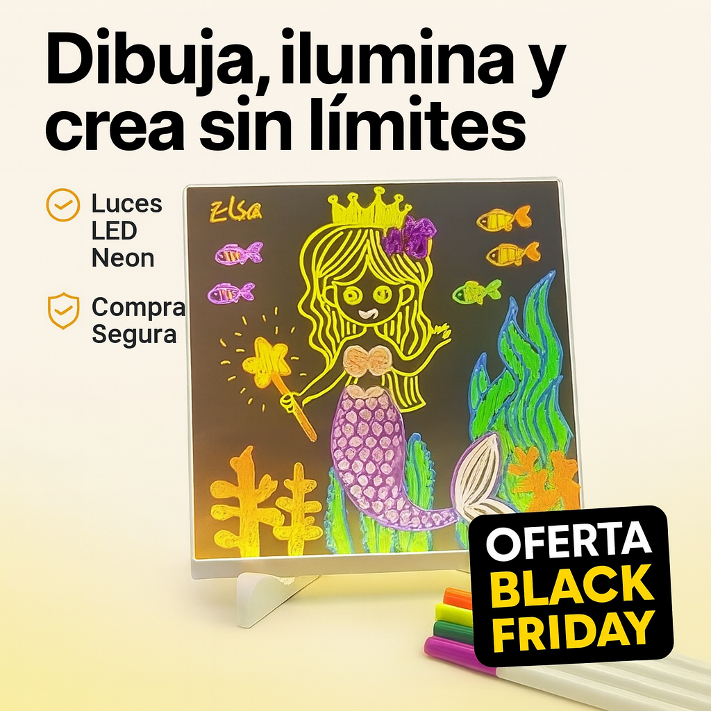 🎨 Pizarra Creativa LED🌈 Horas de diversión sin pantallas 📚🌟¡Dibuja, ilumina y crea sin límites! 🎨💡