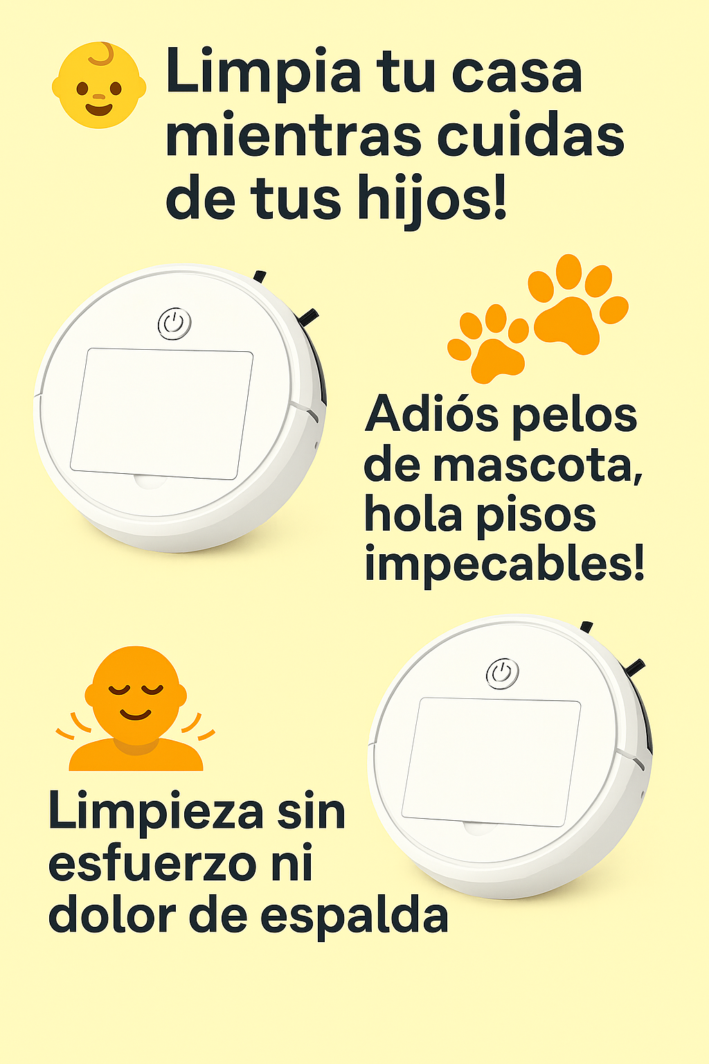 🤖 Mini Robot Aspirador Práctico🔌 Carga USB 🚫 Sin golpes 🔇 Ultra silencioso✨ Ideal para hogares ocupados 🕒 Limpia mientras tú descansas 🛋️
