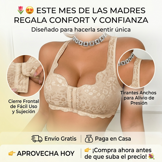 ✨ Elegance Bloom™ 🌸Brasier sin Varillas con Cierre Frontal 💕 Confort Premium 😌 Soporte Medio 🤍 Estampado Floral Elegante 🌺Sin Relleno ✨