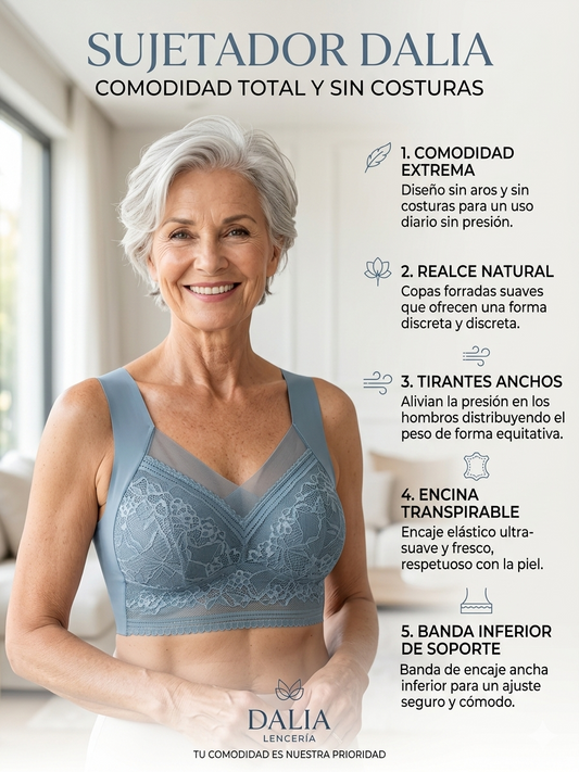 Sujetador Dalia Sin Costuras 💖✨ Comodidad Total + Realce Natural 😍
