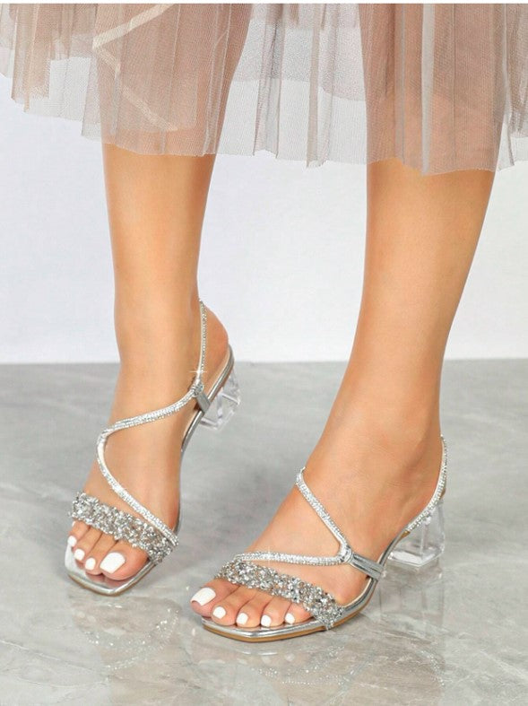 👠✨ SerpenGlam 🐍 Sandalias de Tacón Grueso con Cristales 💎🔥 Elegancia y Glamour para Cada Fiesta 🎉