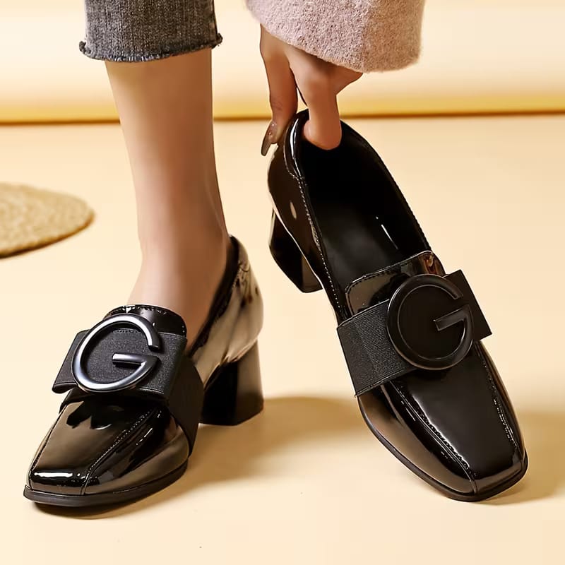 👉 ZAPATOS LONDON CHIC 👠ELEGANCIA BRITÁNICA CON TACÓN GRUESO Y PUNTA CUADRADA ✨