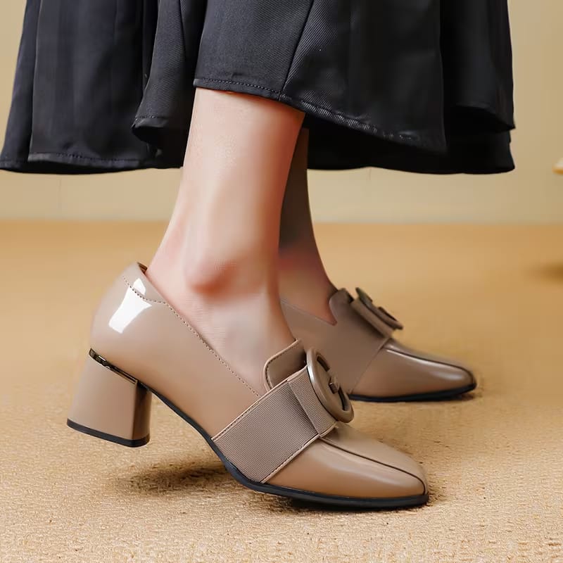 👉 ZAPATOS LONDON CHIC 👠ELEGANCIA BRITÁNICA CON TACÓN GRUESO Y PUNTA CUADRADA ✨