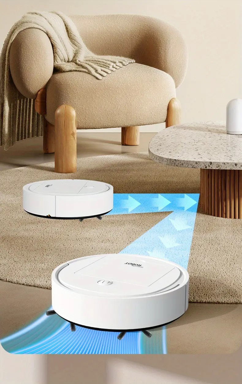 🤖 Mini Robot Aspirador Práctico🔌 Carga USB 🚫 Sin golpes 🔇 Ultra silencioso✨ Ideal para hogares ocupados 🕒 Limpia mientras tú descansas 🛋️