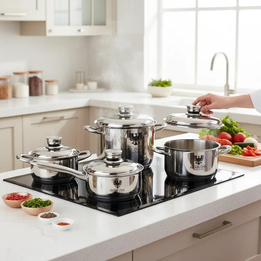 🍳Batería de Ollas Maison Cook 12 Piezas Acero Quirúrgico Premium ✨ Calidad Suiza + Inducción